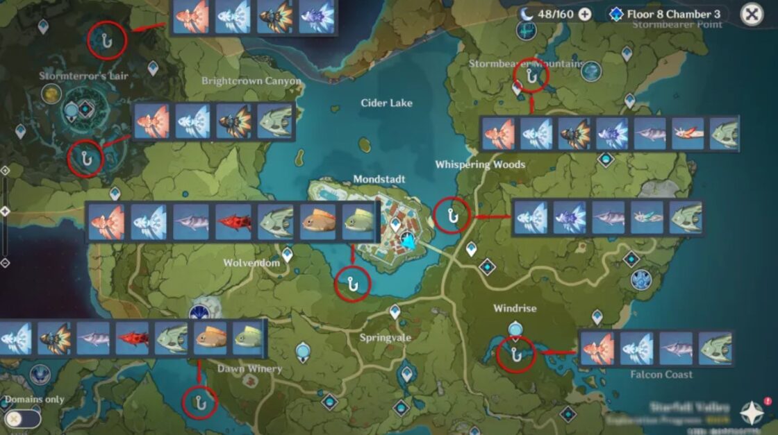 Genshin Impact Fishing Points Locations And Fish Species Highlander Games